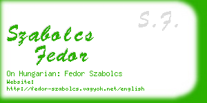 szabolcs fedor business card